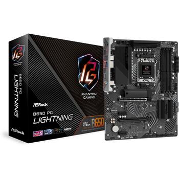 Asrock Mātesplate B650PGLIGHTNING, atbalsta AMD Ryzen 7000, 14+2+1 fāzes, 4 x DDR5 DIMM, 1 x PCIe 5.0 x16, 1 x HDMI (B650PGLIGHTNING)