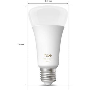 Philips Hue WA 1600 A67 1P EU, умная лампа, E27, 11.8 Вт, 1600 лм, 1000-20000 K, Bluetooth, Zigbee, 8720169364288 (8720169364288)
