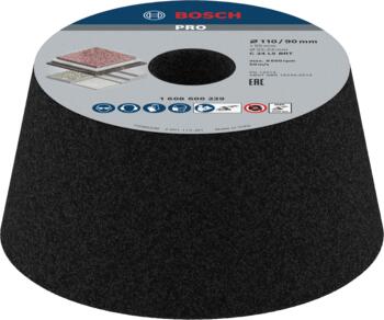Slīpakmens,konisks K 24, D 70X110 mm, Lielām leņķa slīpmašīnām ar fiksācijas uzgriezni PRO METAL KONISKA KAUSVEIDA SLĪPRIPA, 1608600239, BOSCH (1608600239)