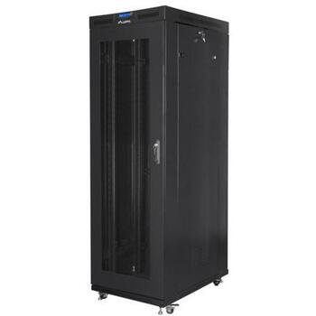 Lanberg Напольный шкаф 19 дюймов FF01-8037-23BL, 800x1000mm, 37U, 800kg, ЖК-дисплей, 4 вентилятора 230V, перфорированная дверь (FF01-8037-23BL)