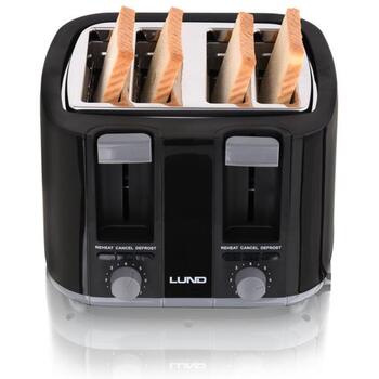Lund Tosteris 67501, 1300-1500W, 220-240V, 50/60Hz, 4 šķēles, 7 līmeņi, atkausēšana, uzsildīšana, apturēšana, centrēšana (67501)