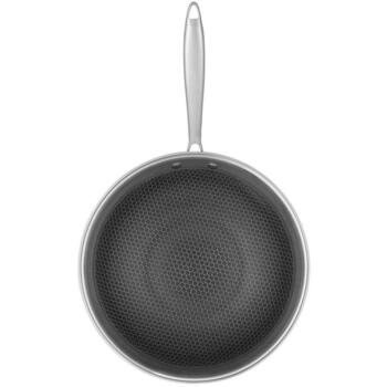 Resto Wok 95349, 28 см, 510 мм, 75 мм, 1 ручка, нержавеющая сталь, устойчивая к царапинам, индукция, TRI-PLY (95349)