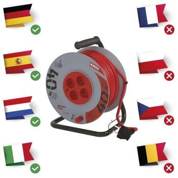 Emos Удлинитель P09240M, 40 м, 4 розетки, 230 В, 16 А, PVC, IP20, защита от детей, термозащита (P09240M)