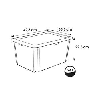 Keeeper Коробка с крышкой 0612237001238, 24L, 42,5x35,5x22,5cm, легкая в очистке поверхность, прочный пластик (0612237001238)