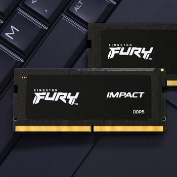 Kingston оперативная память KF564S38IB-16, 16GB, 6400MT/s, DDR5, CL38, SODIMM, FURY Impact, XMP 3.0, PnP, черный (KF564S38IB-16)