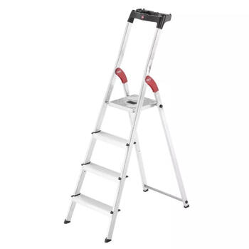 HAILO L60 StandardLine 038160407, 4 pakāpieni, 150 kg, 285 cm, alumīnijs, pretslīdes pakāpieni, locījuma aizsardzība (038160407)