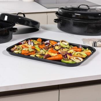 Salter Противень BW12813EU7, 40см, 230°C, черный, стеклянная эмаль, 1 противень, можно мыть в посудомоечной машине (BW12813EU7)