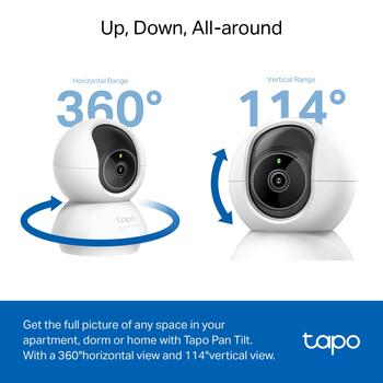 Tp-Link Tapo C230, 3K 5MP, 340°/69° панорамирование/наклон, 40ft ночное видение, двусторонний звук, поддержка microSD до 512GB (TAPO C230)