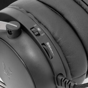 White Shark Наушники GH-2341 GORILLA ЧЕРНЫЙ/СЕРЫЙ, 20-20000Hz, 53mm, 2m, 3.5mm, съемный микрофон, стерео (GORILLA BLACK/GREY)
