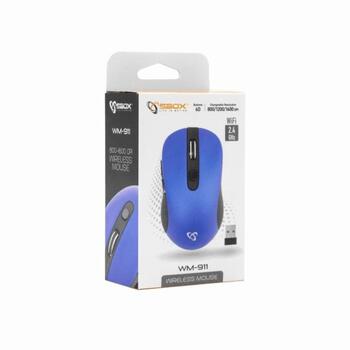 Sbox Мышь WM-911BL, 6D, 1600 DPI, 10м, 2,4 GHz, USB 2.0, синий, резиновое покрытие (WM-911BL)