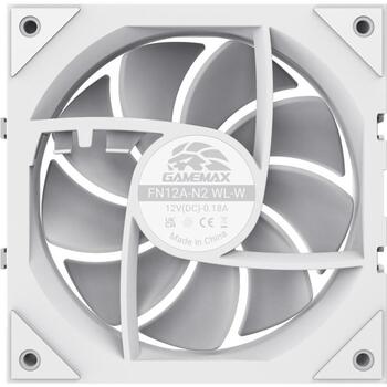 Gamemax Kaste ventilators FN12A-N2 WL-W, 120mm, 58.6cfm, 800-2000rpm, 30.6dBA, Hidrauliska gultņi, 4-pin PWM (FN12A-N2 WL-W)
