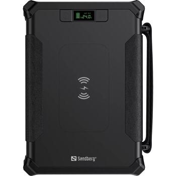 Sandberg 420-78 Survivor Powerbank 8in1, 96000 мАч, 180 Вт, черный, IPX4, беспроводная зарядка, USB-C, 2xUSB-A, DC, фонарик (420-78)