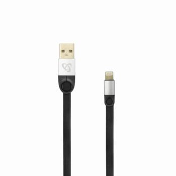 Sbox USB кабель USB-IPH-2.4A, 1.5m, 480 Mbit/s, USB A M, Lightning (iPh) M, черный/серебристый, плетеный: Нет (USB-IPH-2,4A)