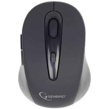 Gembird optiskā pele MUSWB2, 6 pogas, 1600 DPI, Bluetooth, akumulators AAA, melna, pelēka (MUSWB2)