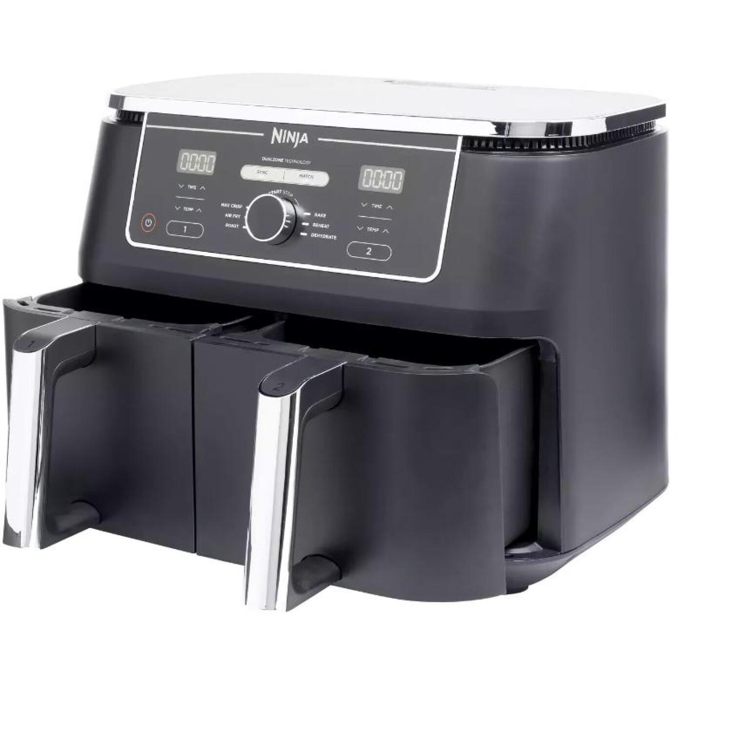 Ninja aerogrils AF400EU, 2470 W, 9.5 l, 40 - 240 °C, 2 gatavošanas zonas, 6 programmas, sinhronizācija, saderība (AF400EU)