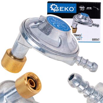 Geko газовый регулятор, G80547, 37mbar, 1,5kg/h, 9-10mm, внутренний левый 3/8