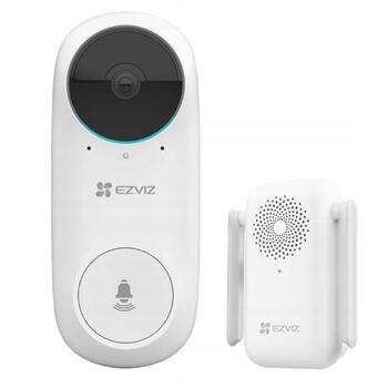 Ezviz CS-DB2C умный дверной звонок, 1080p, 160°, PIR, 5200mAh, Wi-Fi, белый (CS-DB2C)