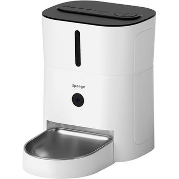 Sponge Automātiskā mājdzīvnieku barotava T-MLX59468, 3L, 5V, augstas kvalitātes kamera, nerūsējošais tērauds, Wi-Fi, balta (T-MLX59468)