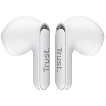 Trust austiņas 25173 Bluetooth TWS, 20-20000 Hz, 36 g, 2 mikrofoni, USB Type-C, 12 mm, balts (25173)