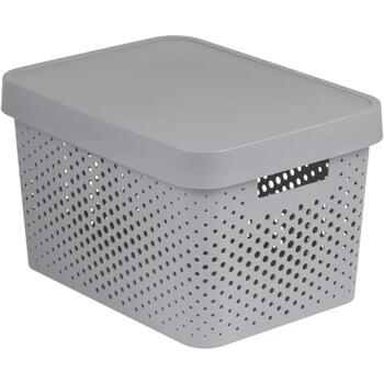 Ящик перфорированный с крышкой Infinity Recycled 17л Curver 0804742099 36x27x22см серый (0804742099)