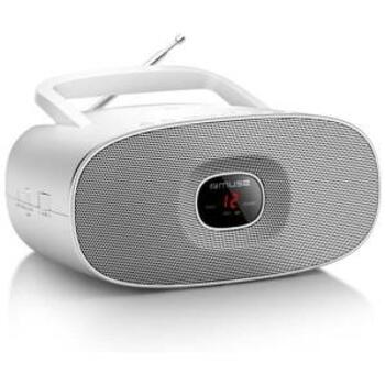 Muse портативный радиo CD-плеер MD-202RDW, AC 230V, FM/MW, LED-дисплей, CD-RW/CD-R/CD-DA, белый (MD-202RDW)