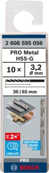 Urbjmašīnām/skrūvgriežiem PRO METAL HSS-G STANDARTA SPIRĀLVEIDA URBJA GARUMS, 2608595056 BOSCH (2608595056)