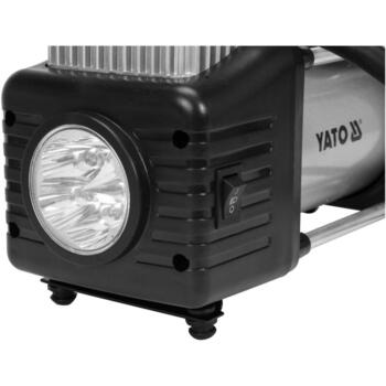 Yato auto kompresors YT-73462, 250W, 12V, 10bar, 60l/min, LED apgaismojums, manometrs, 5m šļūtene, 3m vads (YT-73462)