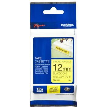 Brother лента для этикеток TZE-S631, 1.2см, 8м, черный на желтом, TZe, ламинированная, сверхпрочный клей, водостойкая (TZE-S631)
