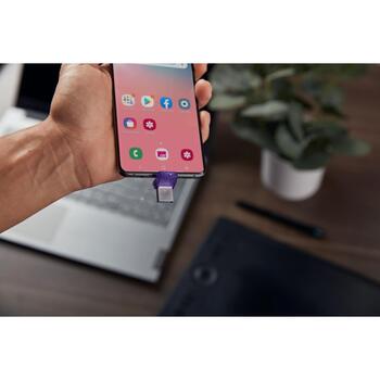 Kingston DataTraveler microDuo 3C DTDUO3CG3/64GB, 64 ГБ, 200 МБ/с, USB Type-A/Type-C, фиолетовый (DTDUO3CG3/64GB)