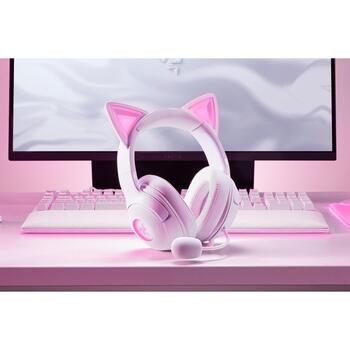 Razer austiņas Kraken Kitty V2 RZ04-04730600-R3M1, 32Ω, 2m, stereo, trokšņu izolācija, trokšņu slāpēšana (RZ04-04730600-R3M1)