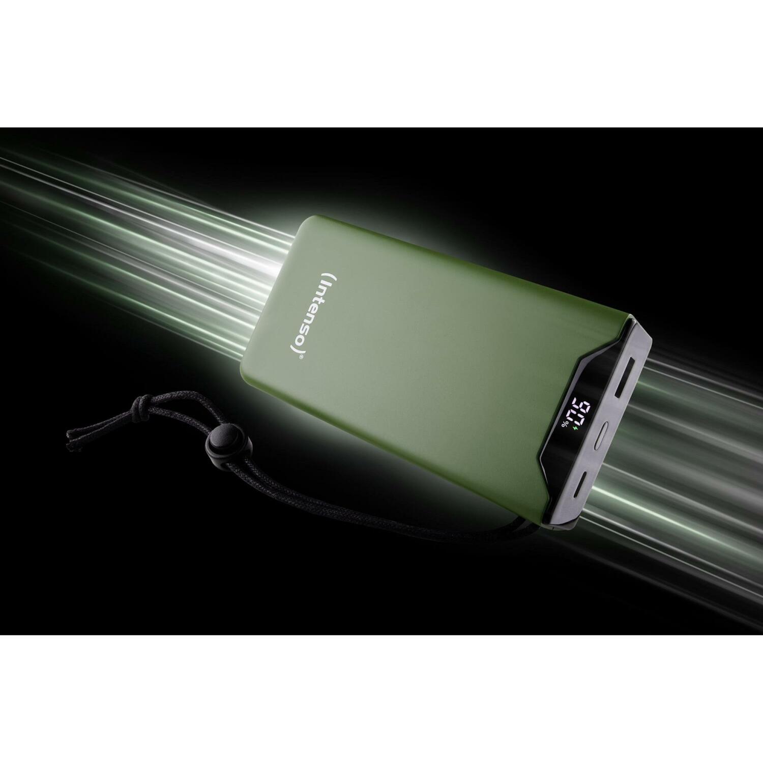 Intenso Power Bank 7332057 20000 мАч, Li-Полимер, 20 Вт, 1x USB Type-A, 1x USB Type-C, зеленый, защита от ЭСД (7332057)