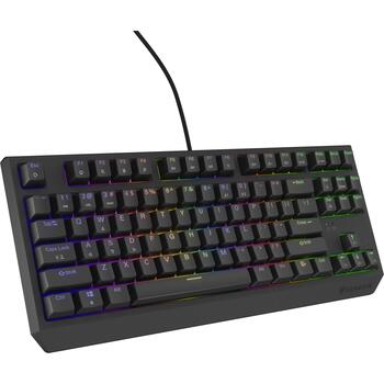 Genesis клавиатура THOR 230 TKL NKG-2077, 87 клавиш, QWERTY US, механическая, линейная, Outemu Red, RGB, USB-A, 1.6 м, черная (NKG-2077)