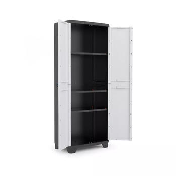 Keter Linear Tall Cabinet skapis 29206640, 68x39x173cm, melns/pelēks/tumši zils, darbarīku glabāšanai (29206640)