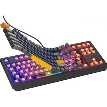 Genesis Thor 230 TKL mehāniskā spēļu klaviatūra NKG-2163, 87 taustiņi, Outemu Panda, RGB LED, 3000 mAh, USB Type-C, 2.4 GHz (NKG-2163)