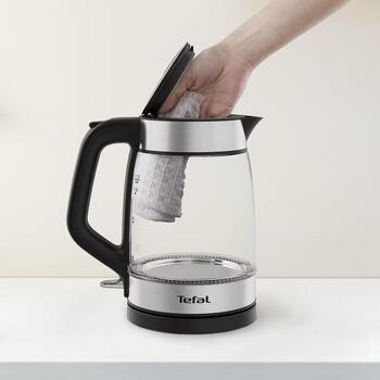 Tefal Чайник KI605830, 2200 W, 1.7 L, стекло, 360° поворотная база, черный (KI605830)