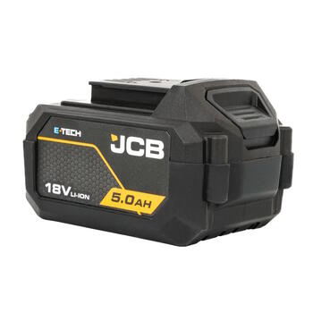 JCB JCB-18LI-5 Professional 18V Li-Ion akumulators instrumentu barošanai 5.0Ah E-TECH augsta veiktspēja dzesēšanas tehnoloģija saderīgs ar JCB 18V instrumentiem (JCB-18LI-5)