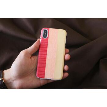 Man&Wood чехол для смартфона M8033W, розовый, Apple iPhone XS/X, 5.8'', натуральное дерево, поликарбонат (M8033W)