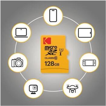 Kodak microSDXC 64GB, EKMSDM64GXC10K, 64GB, UHS-I, V10, A1, 90MB/s, 25MB/s, адаптер microSDXC (EKMSDM64GXC10K)