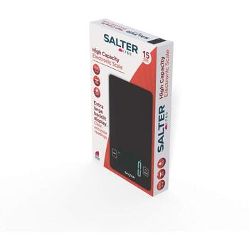 Salter Кухонные весы SA00644FEU12, 10кг, 1г, черный, стеклянный корпус, функция тарирования, регулируемые единицы (SA00644FEU12)