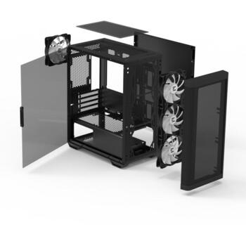 Zalman M4 ARGB x4 Black, M4 Black, 2x2,5'', 1x3,5'', 4 вентилятора, RGB, закаленное стекло, черный (M4 Black)