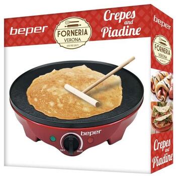 Beper Блинница BT.700Y, 1300 W, 300 mm, регулировка температуры, антипригарное покрытие, инструмент для блинов (BT.700Y)