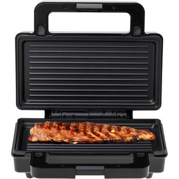 Adler Sviestmaižu tosteris AD 3073, 1000 W, 2 plāksnes, nerūsējošais tērauds/melns, vertikāla uzglabāšana, neslīdošas kājiņas (AD 3073)