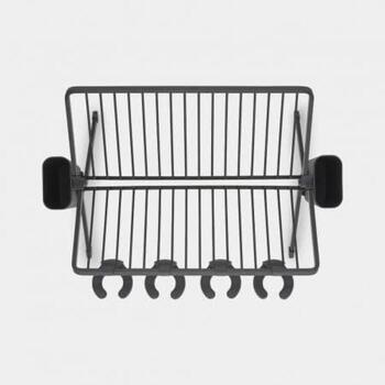 Brabantia 139482 складная сушилка для посуды, большая, тёмно-серая, алюминий, 33x42x51 см, 17 тарелок, 4 бокала (139482)