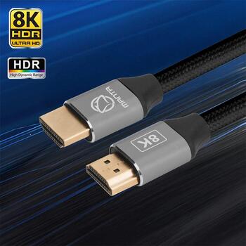 Manta HDMI кабель HDMI-1,5MC, 1,5м, HDMI 2.1, 8K @ 60Hz, 4K @ 120Hz, 48бит, eARC, золотые разъемы (HDMI-1,5MC)