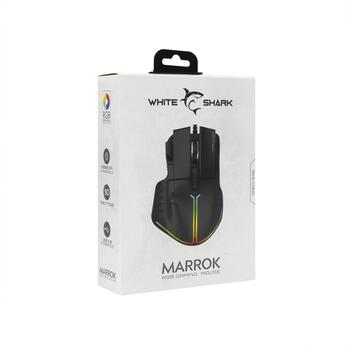 White Shark MARROK GM-9006 MARROK-B, USB проводная игровая мышь, 12000 DPI, 9 кнопок, RGB, 1000 Гц, 1.8 м (MARROK-B)