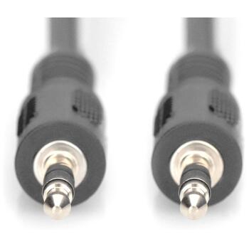Digitus AK-510100-015-S аудиокабель, 1,5м, 3,5мм mini-phone stereo, штекер, экранированный, черный (AK-510100-015-S)