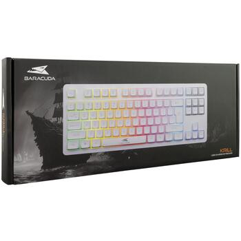 Baracuda Klaviatūra KRILL-W, 87 taustiņi, Tenkeyless, membrāna, Anti-Ghosting 19 pogas, USB 2.0, 1,5m, balta, Windows, Mac, Chrome (KRILL-W)