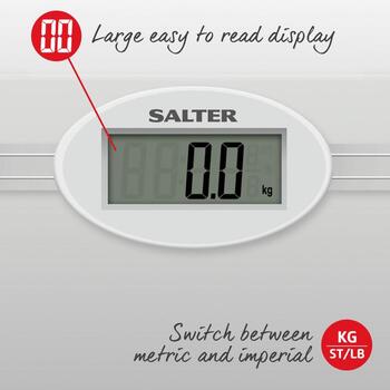 Salter Ванные весы 9018S SV3RCFEU16, 180 кг, 30,4 x 30,4 x 3,1 см, стеклянная платформа, ЖК-экран (9018S SV3RCFEU16)