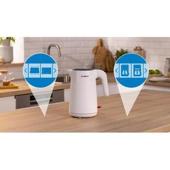 Bosch Электрический чайник TWK2M161, 2400 Вт, 1.7 л, белый, 360° поворотная база, автоматическое отключение (TWK2M161)
