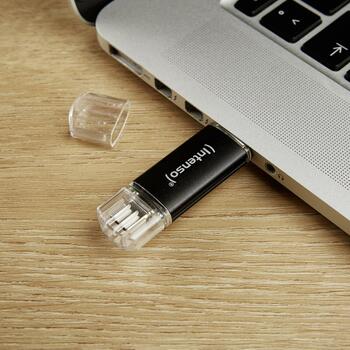 Intenso USB флеш-накопитель 3539480 32GB, USB 3.2 Gen 1, скорость чтения 70 MB/s, OTG, USB Type-A, USB Type-C, алюминий (3539480)